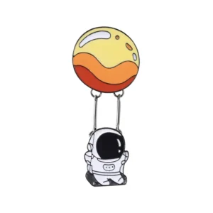 Astronaut and Planet Enamel Pin
