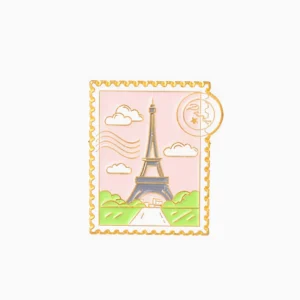 Eiffel Tower Postcard Enamel Pin