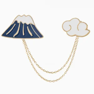 Mountain and Cloud Enamel Pin Set